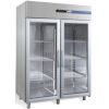 Шкаф холодильный, GN2/1, 1400л, 2 двери стекло, 6 полок, ножки, -2/+8С, дин.охл., нерж.сталь, замок, R290