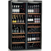 Шкаф холодильный для вина, 274бут., 2 двери-купе стекло, 18 полок, ножки, +6/+18С, стат. охл., черный