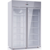 Шкаф холодильный, GN2/1, 1400л, 2 двери стекло, 10 полок, ножки, +1/+10С, дин.охл., белый, фронт серый, R290, ручки длинные