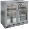 Шкаф холодильный для напитков (минибар), 160л, 2 двери стекло, 4 полки, 4 ножки, +1/+10С, дин.охл., нерж.сталь, R290