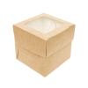Коробка для кондитерских изделий с окном 100х100х100 мм бумага крафт
